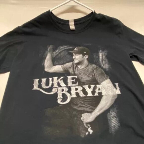 Luke Bryan On Tour Concert Shirt Adult Medium Black Gildan Soft Style Cotton Tee - Picture 10 of 10